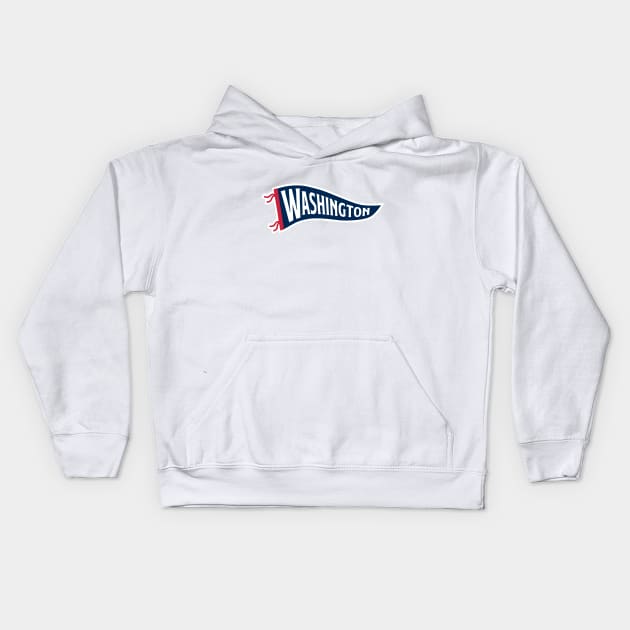 Washington Pennant - White Kids Hoodie by KFig21